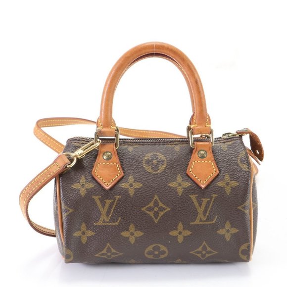 Louis Vuitton Handbags - Authentic Louis Vuitton Mini Speedy with Strap Crossbody Monogram Brown